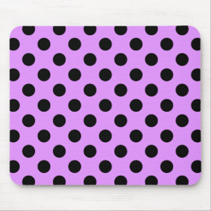 Black polka dots på lilac musmatta