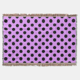 Black polka dots på lilac mysfilt