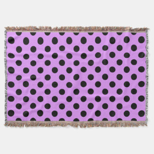 Black polka dots på lilac mysfilt
