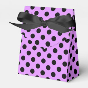 Black polka dots på lilac presentaskar
