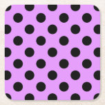 Black polka dots på lilac underlägg papper kvadrat<br><div class="desc">Black polka dots på lilac</div>