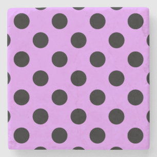 Black polka dots på lilac underlägg sten