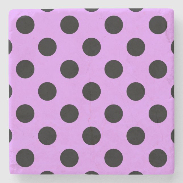 Black polka dots på lilac underlägg sten (Framsidan)