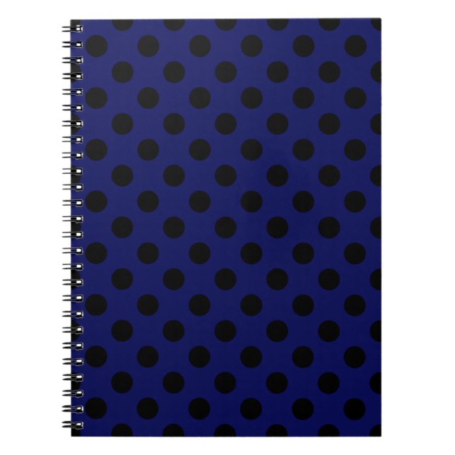 Black polka dots på marinblått anteckningsbok (Framsidan)