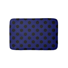 Black polka dots på marinblått badrumsmatta