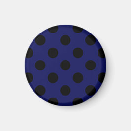 Black polka dots på marinblått magnet