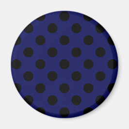 Black polka dots på marinblått magnet