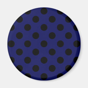 Black polka dots på marinblått magnet