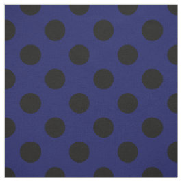 Black polka dots på marinblått tyg