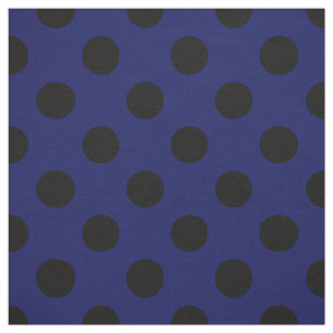 Black polka dots på marinblått tyg