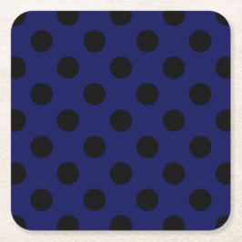 Black polka dots på marinblått underlägg papper kvadrat