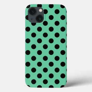 Black polka dots på mynten grönt Fodral-Mate iPhon