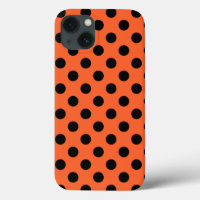 Black polka dots på orange Fodral-Mate iphone case
