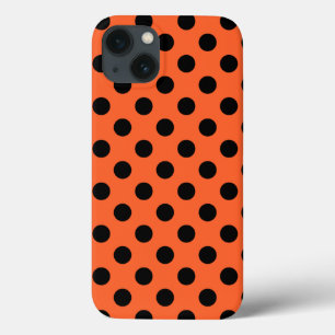 Black polka dots på orange Fodral-Mate iphone case