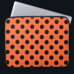 Black polka dots på orange laptop sleeve<br><div class="desc">Black polka dots på orange</div>