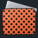 Black polka dots på orange laptop sleeve<br><div class="desc">Black polka dots på orange</div>