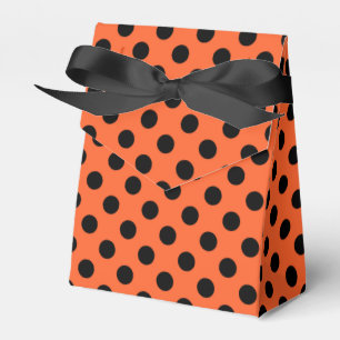 Black polka dots på orange presentaskar