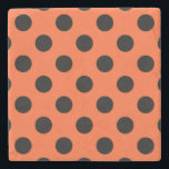 Black polka dots på orange stenunderlägg<br><div class="desc">Black polka dots på orange</div>