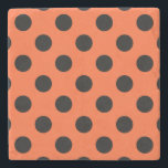 Black polka dots på orange stenunderlägg<br><div class="desc">Black polka dots på orange</div>
