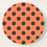 Black polka dots på orange underlägg sandsten<br><div class="desc">Black polka dots på orange</div>