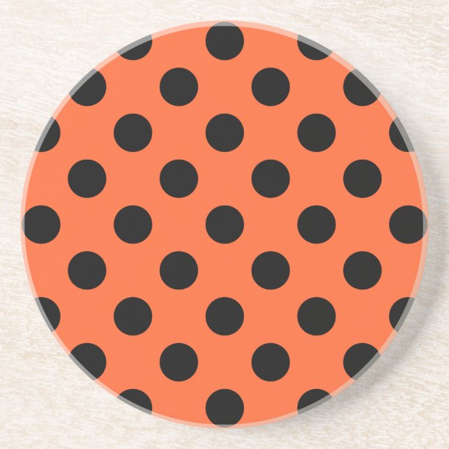 Black polka dots på orange underlägg sandsten (Framsidan)