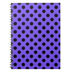 Black polka dots på periwinkle anteckningsbok