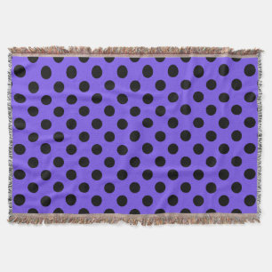 Black polka dots på periwinkle filt