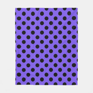 Black polka dots på periwinkle fleecefilt