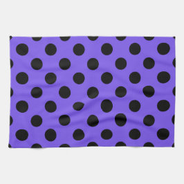 Black polka dots på periwinkle kökshandduk