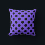 Black polka dots på periwinkle kudde<br><div class="desc">Black polka dots på periwinkle</div>