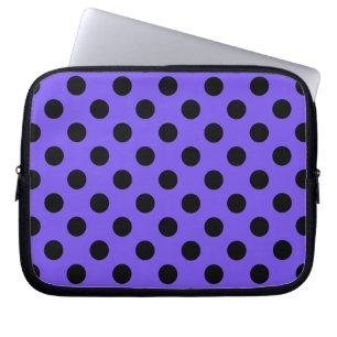 Black polka dots på periwinkle laptop fodral
