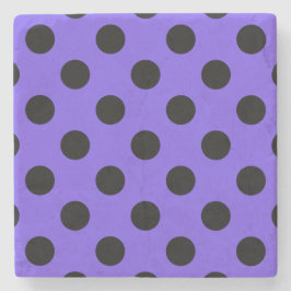 Black polka dots på periwinkle stenunderlägg
