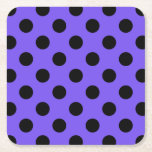 Black polka dots på periwinkle underlägg papper kvadrat<br><div class="desc">Black polka dots på periwinkle</div>