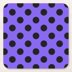 Black polka dots på periwinkle underlägg papper kvadrat