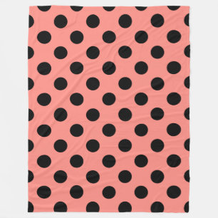 Black polka dots på persikor fleecefilt