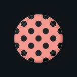 Black polka dots på persikor magnet<br><div class="desc">Black polka dots på persikor</div>