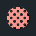Black polka dots på persikor magnet<br><div class="desc">Black polka dots på persikor</div>