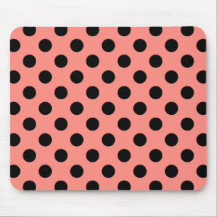 Black polka dots på persikor musmatta