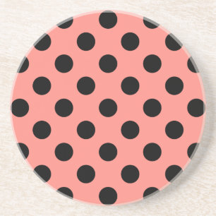 Black polka dots på persikor underlägg sandsten