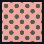 Black polka dots på persikor underlägg sten<br><div class="desc">Black polka dots på persikor</div>