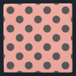 Black polka dots på persikor underlägg sten<br><div class="desc">Black polka dots på persikor</div>