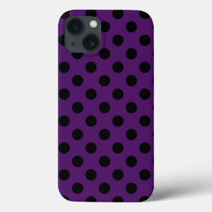 Black polka dots på plum lila Fodral-Mate iPhone c