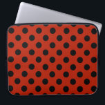 Black polka dots på röd laptop fodral<br><div class="desc">Black polka dots på röd</div>