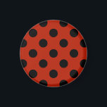 Black polka dots på röd magnet<br><div class="desc">Black polka dots på röd</div>