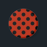 Black polka dots på röd magnet<br><div class="desc">Black polka dots på röd</div>