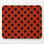 Black polka dots på röd musmatta<br><div class="desc">Black polka dots på röd</div>