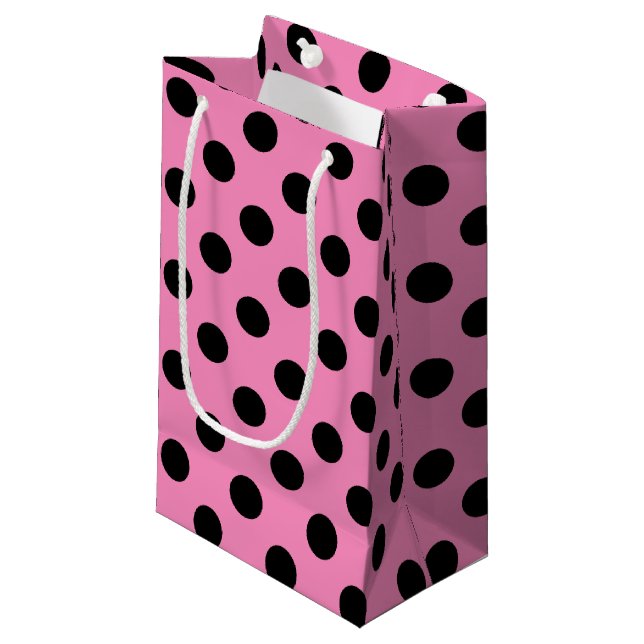 Black polka dots på rosa (Framsidan Vinklad)