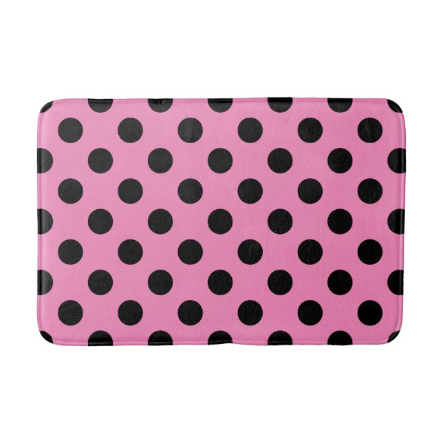 Black polka dots på rosa badrumsmatta (Framsidan)