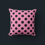 Black polka dots på rosa kudde<br><div class="desc">Black polka dots på rosa</div>