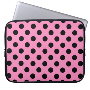 Black polka dots på rosa laptop fodral